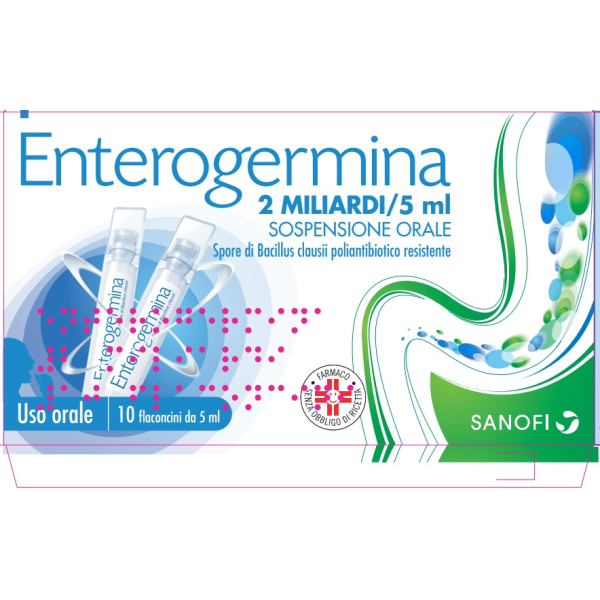 Enterogermina - 2 Miliardi/5 ml  Sospensione Orale 10 Flaconcini 5 ml