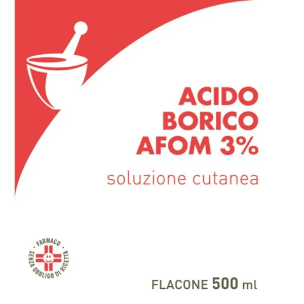 Acido Borico (afom) - 3% Soluzione Cutanea, 1 Flacone da 500 ml