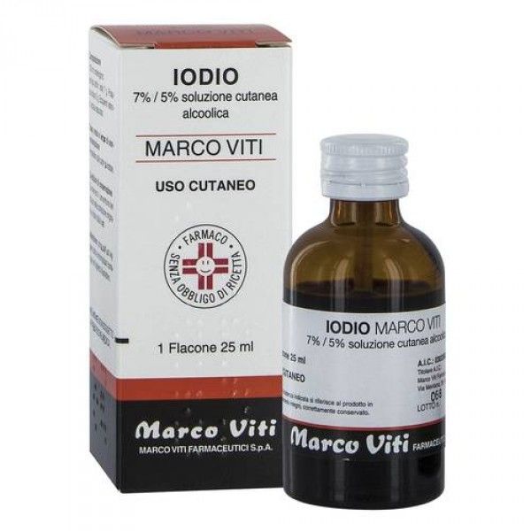 Iodio Soluzione Alcolica I (marco Viti) - 7%/5% Soluzione Cutanea Alcoolica, 1 Flacone 25 ml