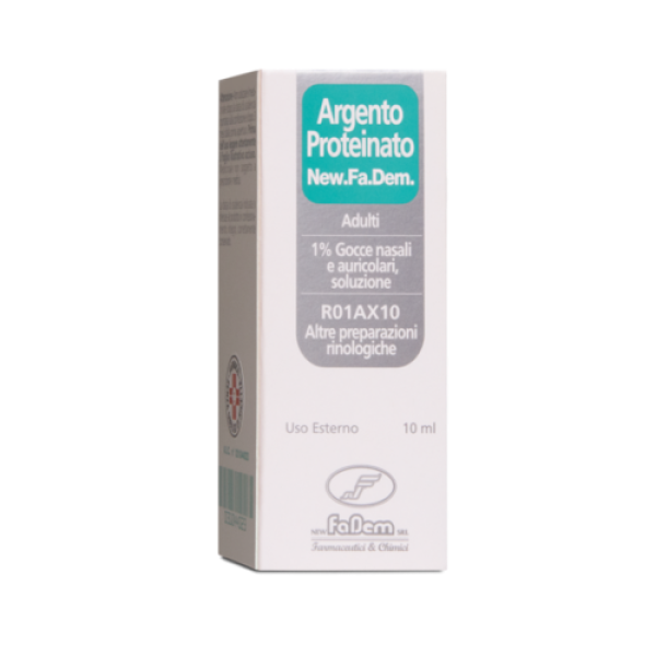 Argento Proteinato (new.fa.dem.) - 1% Gocce Nasali E Auricolari, Soluzione, Flacone 10 ml