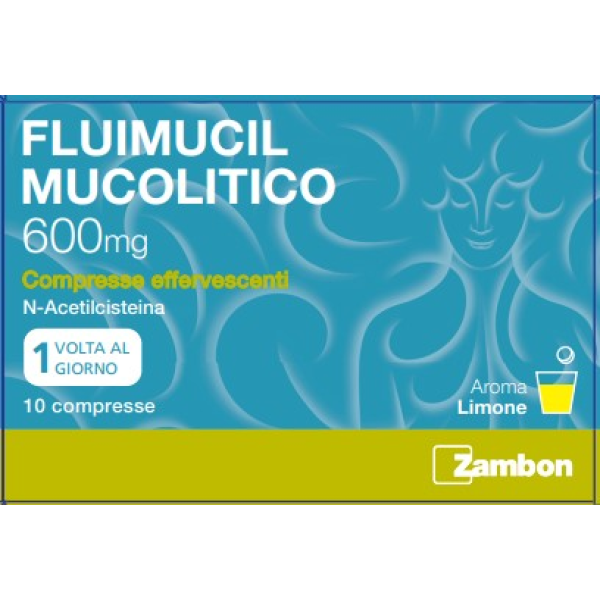 Fluimucil Mucolitico - 600 mg Compresse Effervescenti, 10 Compresse in Blister Al/pe