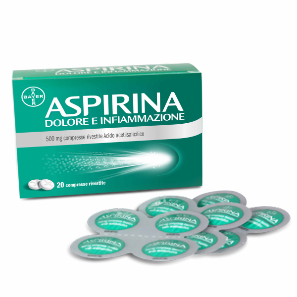 Aspirina Dolore E Infiammazione - 500 mg Compresse Rivestite, 20 Compresse in Blister Al/pe/carta