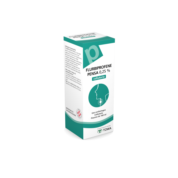 Flurbiprofene (pensa) - 0,25% Collutorio 1 Flacone in Vetro da 160 ml
