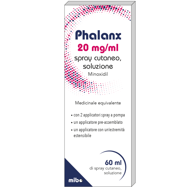 Phalanx - 20 Mg/ml Spray Cutaneo Soluzione 1 Flacone in Hdpe da 60 ml con 2 Applicatori