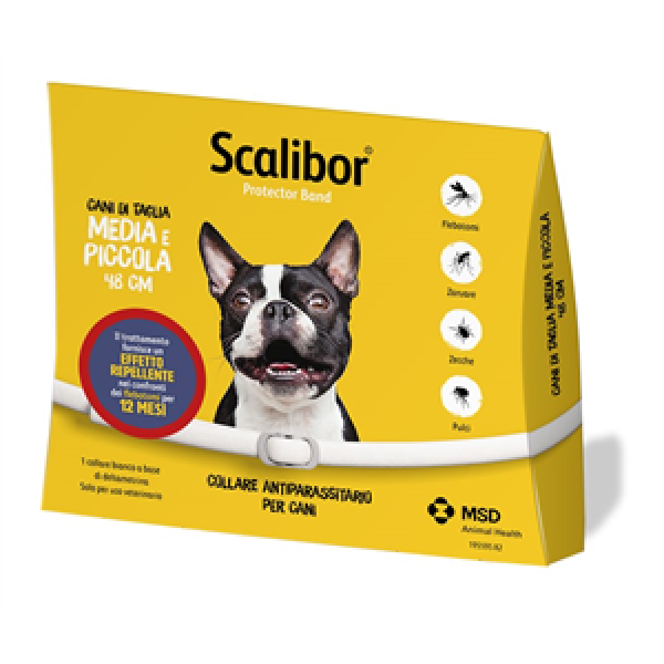Scalibor Protector Band - 0,76 g Collare Antiparassitario per Cani di Taglia Piccola E Media 1 Collare da 48 Cm