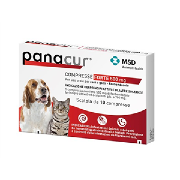Panacur - 500 mg Compresse per Cani E Gatti Scatola di Cartone da 10 Compresse