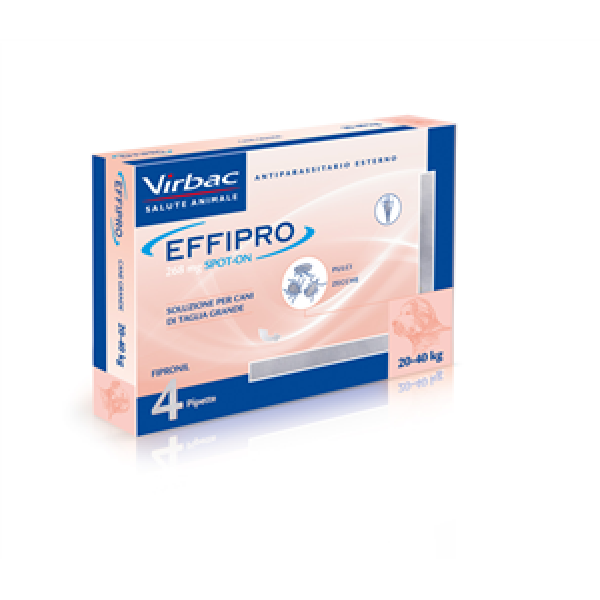 Effipro - 268 mg Soluzione Spot On per Cani da 20 a 40 Kg 4 Pipette da 2,68 ml