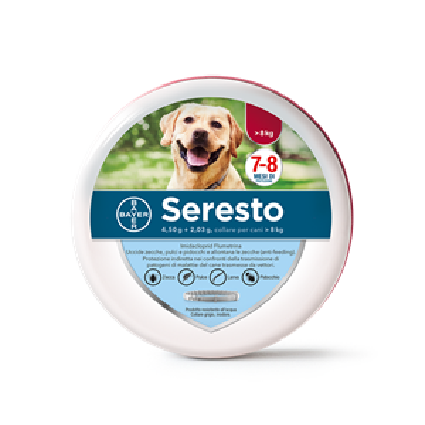 Seresto - 4,50 g + 2,03 g Collare Antiparassitario per Cani di Peso Superiore a 8 Kg 1 Collare