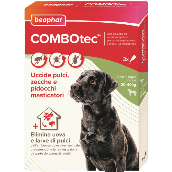 Combotec - 268 Mg/241,20 mg Soluzione Spot-on per Cani di Taglia Grande 3 Pipette da 0,5 ml