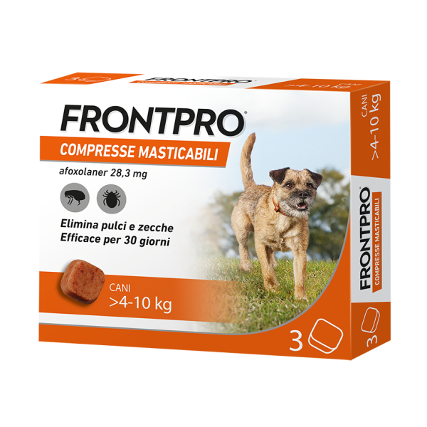Frontpro - 28,3 mg Compresse Masticabile per Cani 3 Compressa in Blister Aclar/pvc/alu per Cani di Peso 4-10 Kg