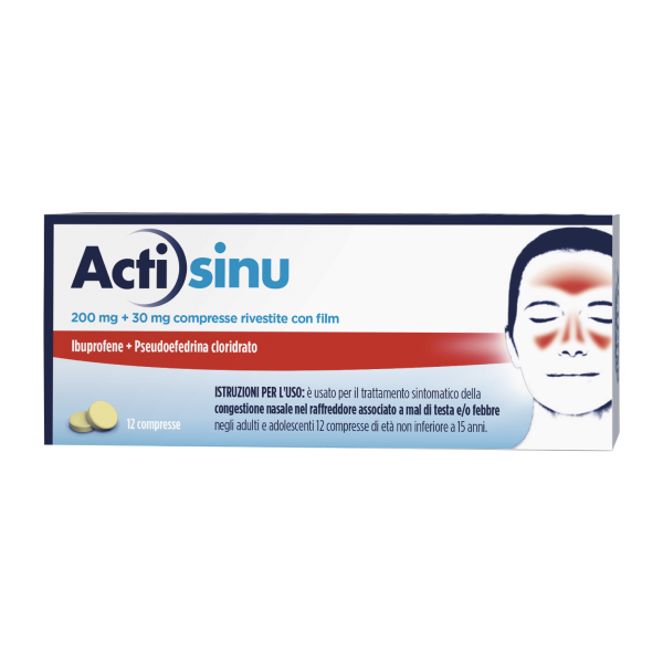 ActiSinu 12 Compresse Sinusite Raffreddore e Mal di testa