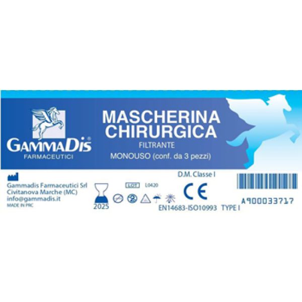 Mascherina Chirurgica 3 Pezzi Gammadis