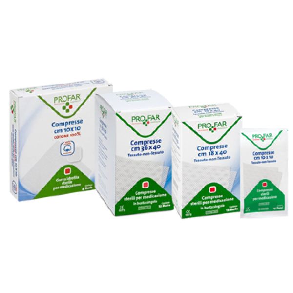 Garza Compressa Tessuto Non Tessuto 10x10 Cm 25 Pezzi Profar