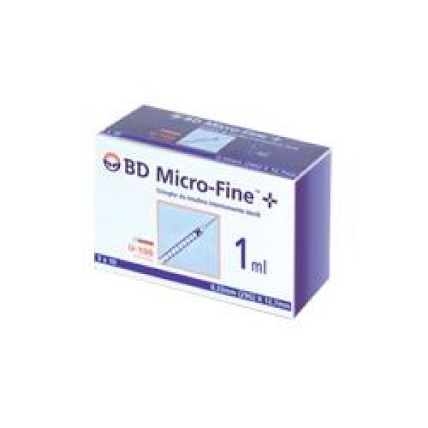 Siringa per Insulina Becton Dickinson 1 ml 100 Ui Ago 29 Gauge 30 Pezzi