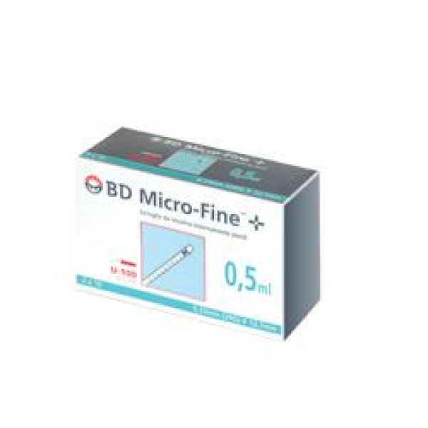 Siringa Insulina Becton Dickinson 0,5 ml 100 Ui Ago Gauge 29 30 Pezzi