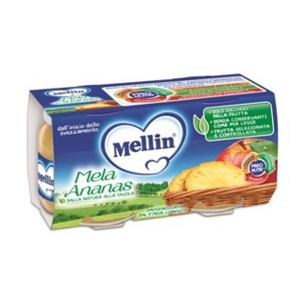 Mellin Omogeneizzato Mela Ananas 100 g 2 Pezzi