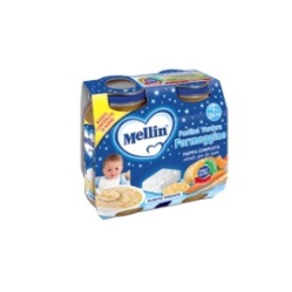 Mellin Baby Cena Completa Formaggino Pastica 2 Pezzi da 200 g