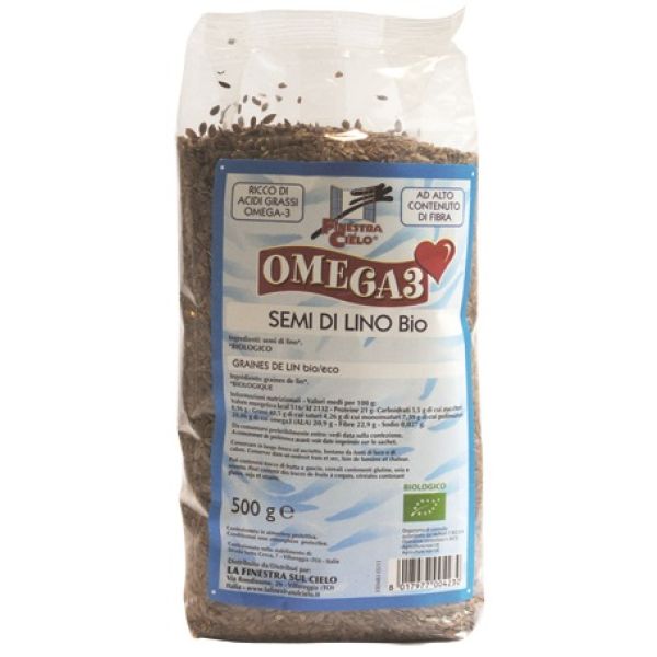 Fsc Omega3 Semi di Lino Bio Ad Alto Contenuto di Fibra 500 g
