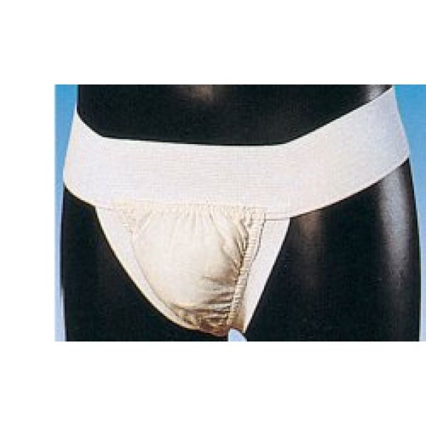 Sospensorio Elasticizzato Misura 2 con Fascia Addominale Alta 6cm, Realizzato in Cotone Jersey Ed Elastico. Borsa Triangolare Poliestensiva di Cotone