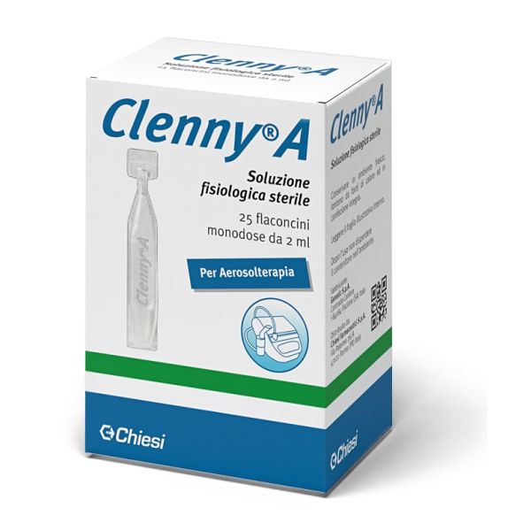 Clenny a Soluzione Fisiologica Sterile per Aerosolterapia 25 Flaconcini Monodose da 2 ml