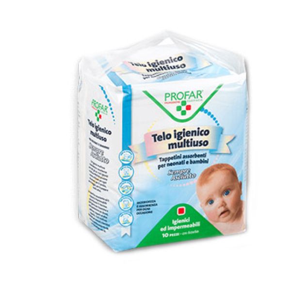 Telo Igienico Multiuso Profar Sempre Asciutto per Neonati E Bambini 60x60cm 10 Pezzi