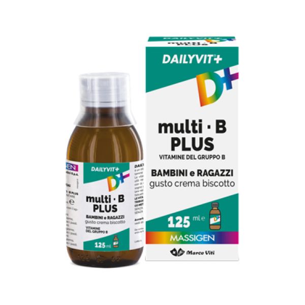 Dailyvit+ Multi B Plus Vitamine Del Gruppo B per Bambini E Ragazzi Gusto Crema Biscotto 125 ml