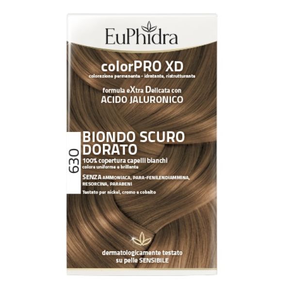 Euphidra Colorpro Xd 630 Biondo Scuro Dorato Gel Colorante Capelli in Flacone + Attivante + Balsamo + Guanti