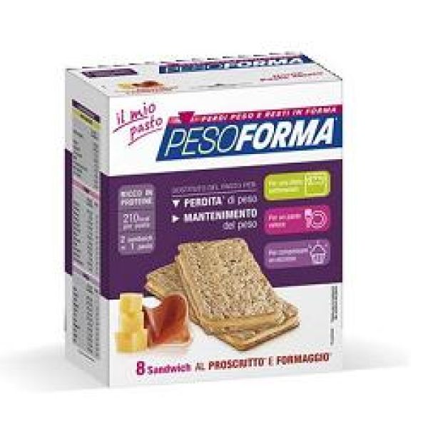 Pesoforma Sandwich Prosciutto/formaggio 4 Pasti 8 Pezzi X 25 g