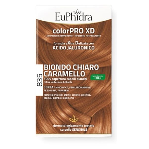 Euphidra Colorpro Gel Colorante Capelli Xd 835 Caramello 50 ml + Attivante + Balsamo + Guanti