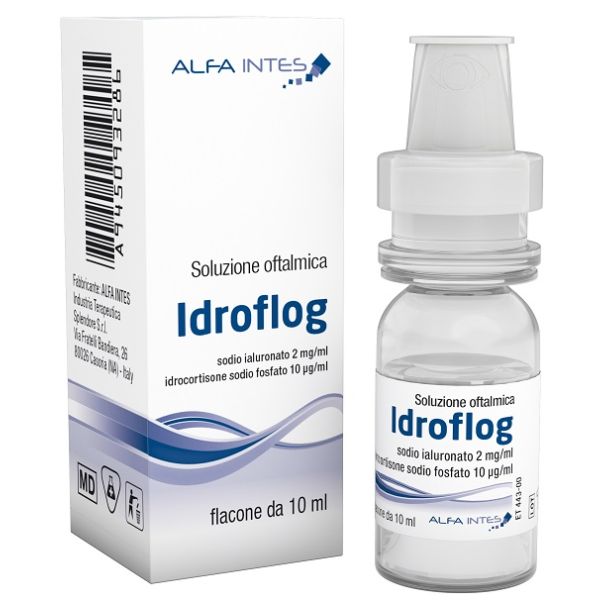 Soluzione Oftalmica Idroflog Acido Ialuronato 2 Mg/ml E Idrocortisone Sodio Fosfato 10 Mcg/ml 10 ml