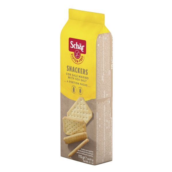 Schar Snackers Crackers con Sale Marino Senza Lattosio 4 Porzioni da 29 g