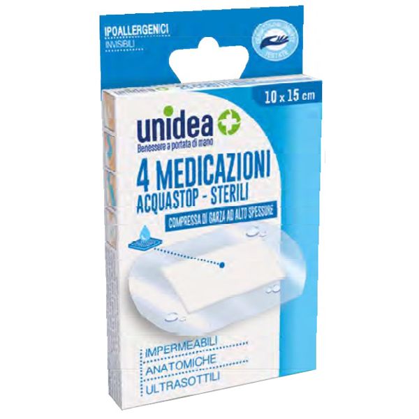 Medicazione Unidea 10x15 Cm Sterile Impermeabile 4 Pezzi
