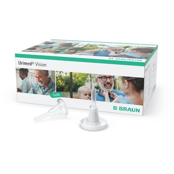 Catetere Esterno a Guaina Urimed Vision Ultra in Silicone Diametro 29 Mm Lunghezza 145 Mm Guaina 80 Mm Adesivo 70 Mm Connettore 30 Mm