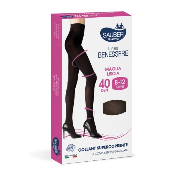 Collant Supercoprente Sauber 8-12mmhg Nero 4