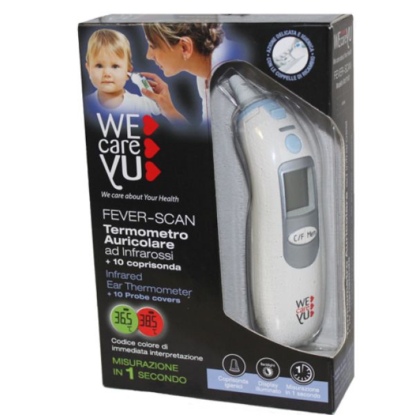 Termometro Auricolare Wecareyu Fever-scan Ad Infrarossi con 10 Coprisonda