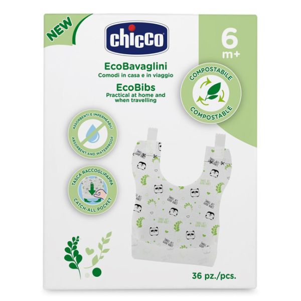 Chicco Bavaglini Monouso Compostabili 36 Pezzi