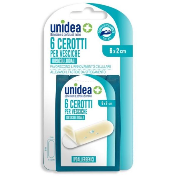 Cerotto Idrocolloidale Medi Unidea per Vesciche 6x2 Cm 6 Pezzi
