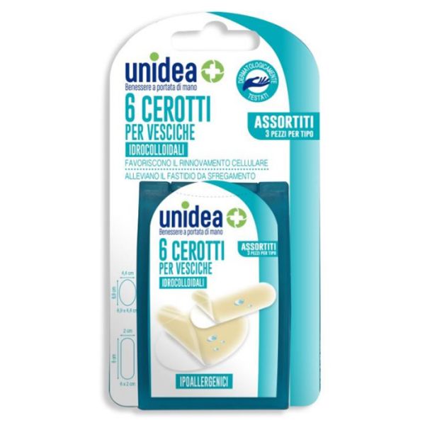 Cerotto Idrocolloidale Assortiti Unidea per Vesciche 6 Pezzi