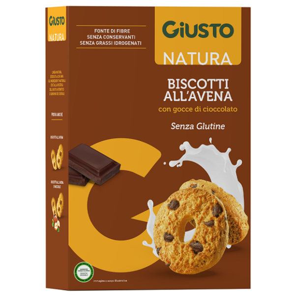 Giusto Senza Glutine Biscotti Avena Gocce Cioccolato 250 g