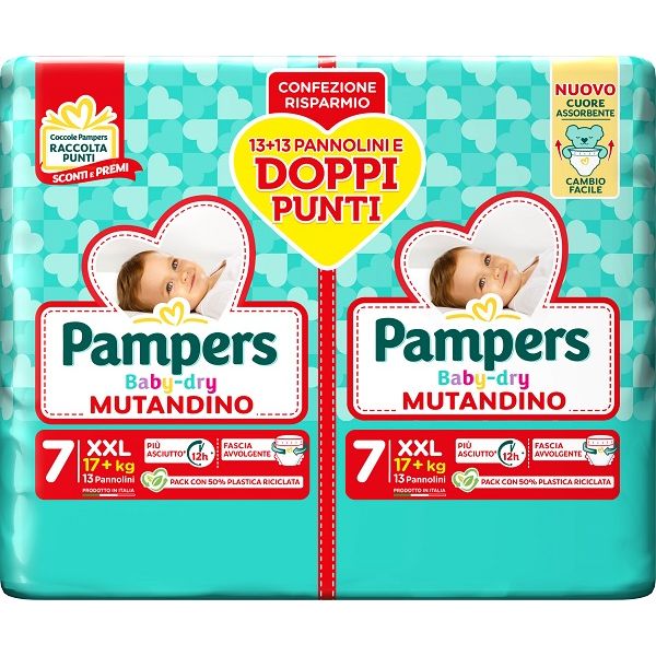 Pampers Baby Dry Pannolino Mutandina Duo Downcount Xxl 26 Pezzi