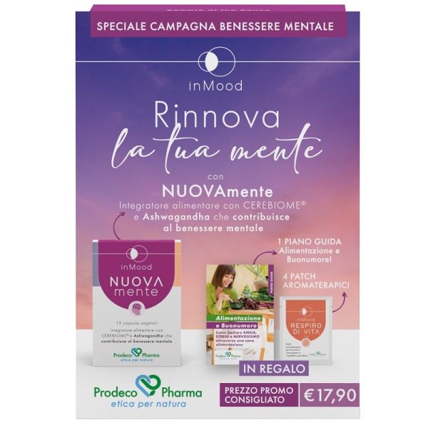 Inmood Kit Rinnova La Tua Mente 1 Inmood Nuovamente 15 Capsule + 4 Patch Aromaterapici + 1 Piano Guida Alimentare + 1 Coupon Sconto