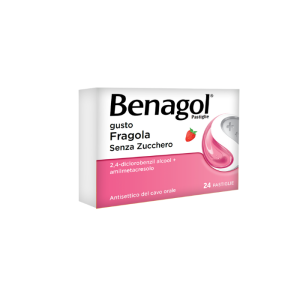 Benagol - Pastiglie Gusto Fragola Senza Zucchero 24 Pastiglie