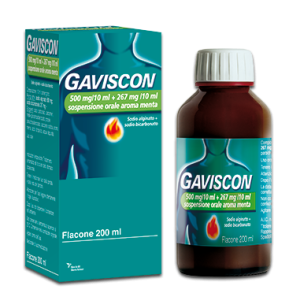 Gaviscon - 500 Mg/10 ml + 267 Mg/10 ml Sospensione Orale Aroma Menta Flacone da 200 ml