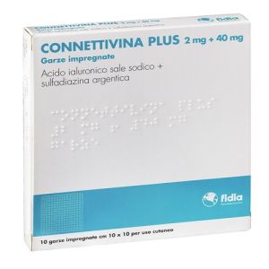 Connettivina Plus - 2 mg + 40 mg Garze Impregnate, 10 Garze Impregnate Cm 10 X 10