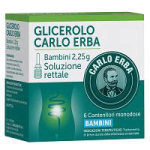 Glicerolo (carlo Erba) - Bambini 2,25 g Soluzione Rettale 6 Contenitori Monodose con Camomilla E Malva