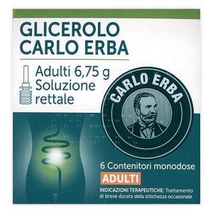 Glicerolo (carlo Erba) - Adulti 6,75 g Soluzione Rettale 6 Contenitori Monodose con Camomilla E Malva