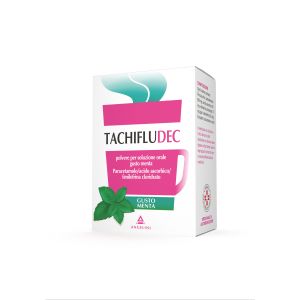 Tachifludec - 600 mg + 40 mg + 10mg + Polvere per Soluzione Orale Gusto Menta 10 Bustine in Carta/al/pe