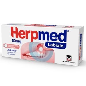 Herpmed Labiale - 50mg Compresse Buccali Mucoadesive, 2x1 Compresse in Blister  Monodose Al/al