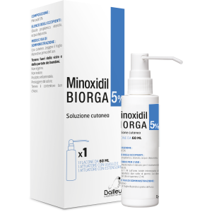 Minoxidil Biorga (laboratoires Bailleul) - 5% Soluzione Cutanea 1 Flacone Hdpe 60 ml con Pompa Spray E Applicatore