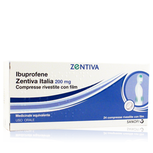 Ibuprofene (zentiva Italia) - 200 mg Compresse Rivestite con Film, 24 Compresse in Blister Pvc/al
